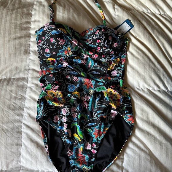 Caribbean Joe 1 Piece Bathing Suit Size 12 NWT - Picture 1 of 4